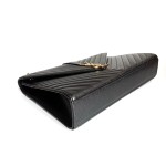 Saint Laurent Medium Envelope Bag in Quilted Grain de Poudre Leather